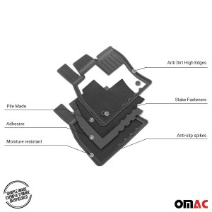 Toyota RAV4 Floor Mats - Omac - Rubber TPE - Black - 2019-2025